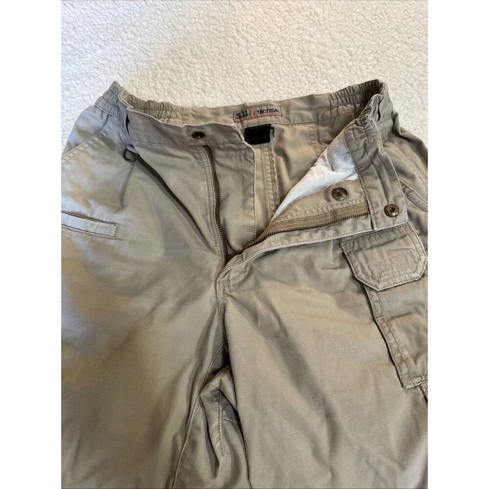 511 Tactical Pro Pants Mens Tag 30x30 Beige RipStop Cargo Workwear 5.11